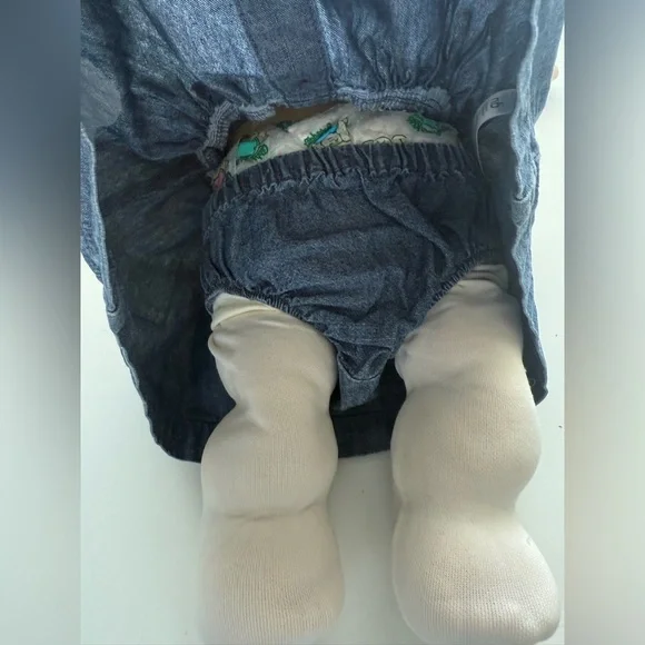 Vintage Cabbage Patch Doll in Denim Dress with Blonde Hair - Picture 3 of 15